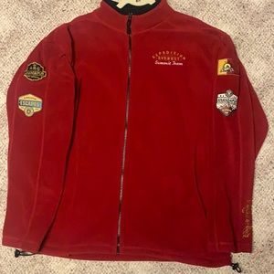 Expedition Everest red zip up sweater - from Disney World’s Animal Kingdom -Med